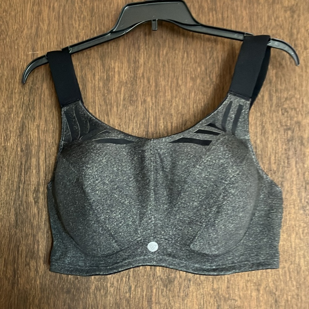 LIVI Max Support Lane Bryant Wicking Underwire Sports Bra Gray Black, Size 44F